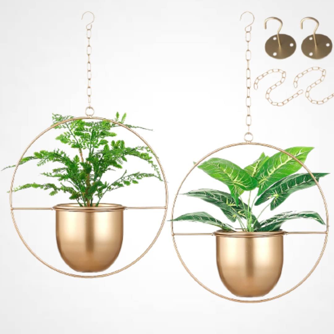 Buy Now Modern Metal Hanging Planters with 6 inch Pot Online | Shineloha