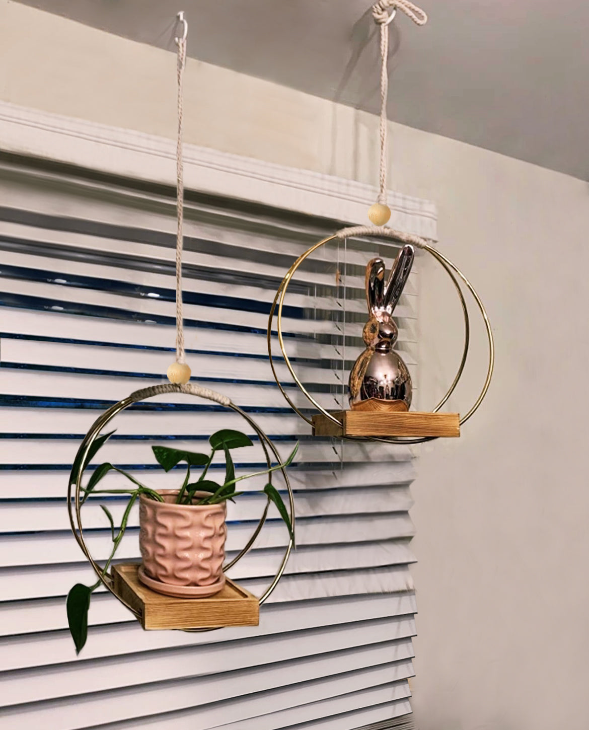 Buy Now Plant Hanger with Wood Base Online | Shineloha