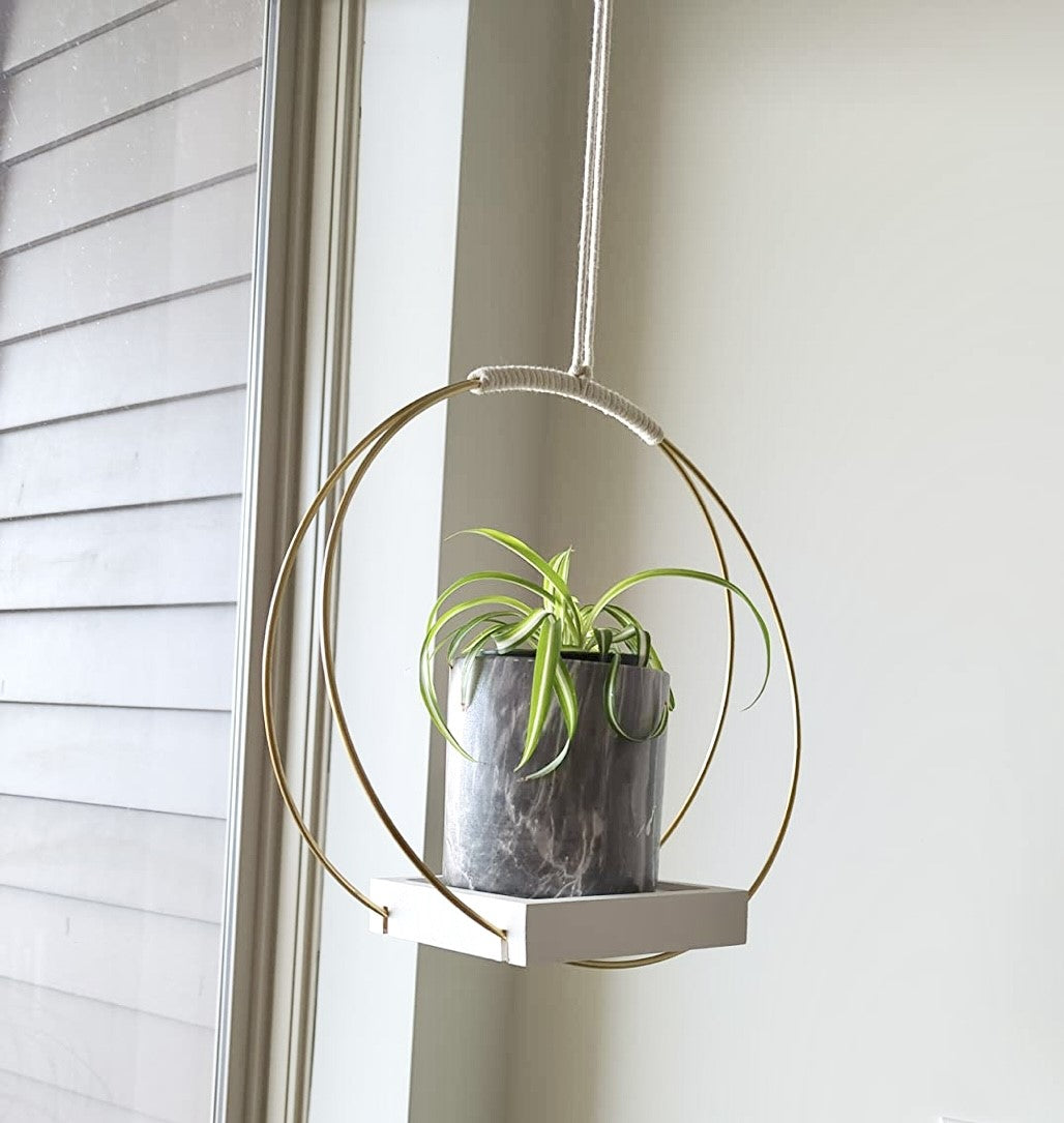 Buy Now Plant Hanger with Wood Base Online | Shineloha